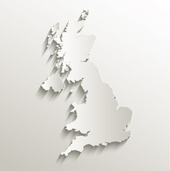 Great Britain United Kingdom map card paper 3D natural