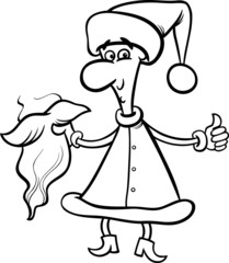 man in santa costume coloring page
