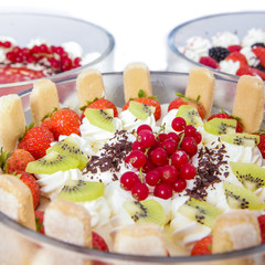 delicious colorful fancy cakes with different fruits