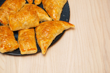 Patties stuffed with meat in the plate