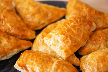 Patties stuffed with meat in the plate