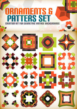 Abstract geometric vintage retro shapes for backgrounds