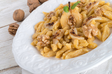 sweet dumplings with pear and brown sugar