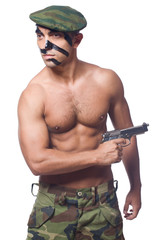 Soldier isolated on the white background