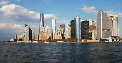 Fototapeta na wymiar Manhattan, New York City skyline with Freedom Tower