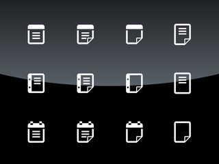 Notepad and sticky note icon set.