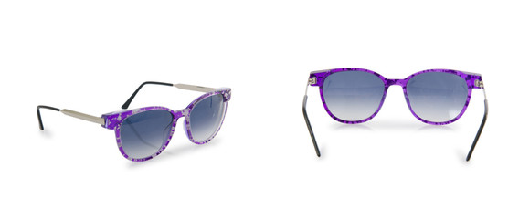 Fashion concept with sunglasses on white