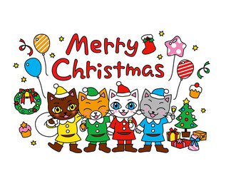 猫のクリスマスパーティ