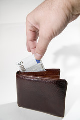 Euro purse and hand