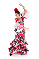 Flamenco dancer in beautiful dress