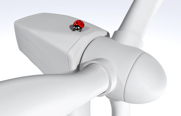 Ladybug on wind generator