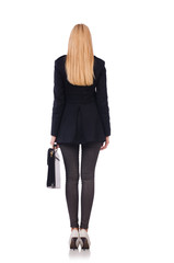 Fototapeta premium Young businesswoman isolated on white