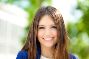 Smiling businesswoman outdoor