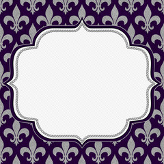 Purple and Gray Fleur De Lis Textured Fabric Background © Karen Roach