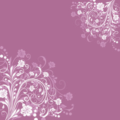 Abstract floral vintage purple background