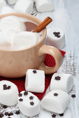 Cup of hot chocolate with marshmallows