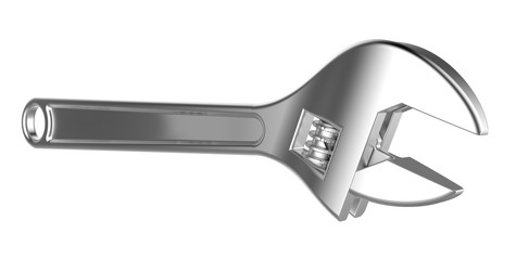 Adjustable wrench isolated on white background