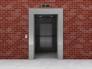 Modern Elevator with Open Doors