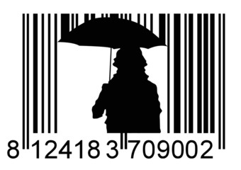barcode with woman Silhouette