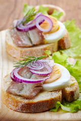 sandwich with egg and anchovies