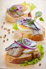 sandwich with egg and anchovies