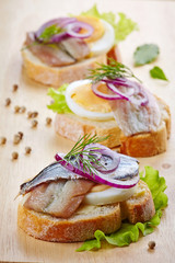 sandwich with egg and anchovies