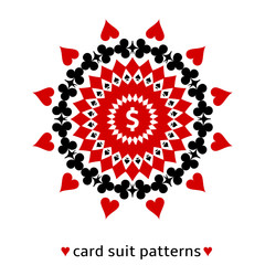 Card suit ornament with a dollar sign