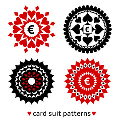 Four card suit round patterns