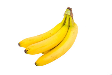 Small Bunch of Bananas Isolated on White