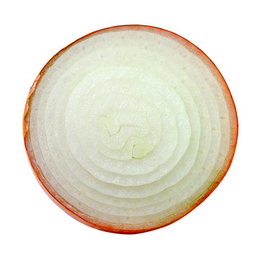 Sliced Onion On White Background