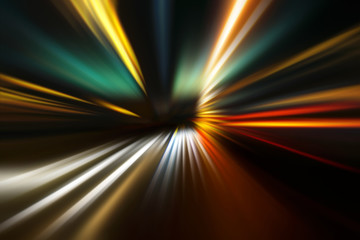 speed motion on night road