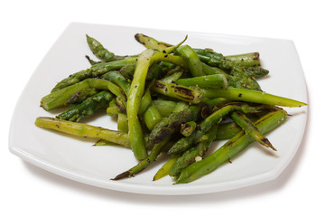 Fried asparagus