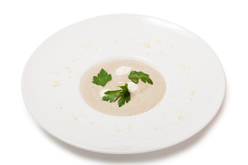 Cream soup of calf fillet with sour cream