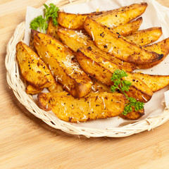 Baked Potato Wedges With Parmesan
