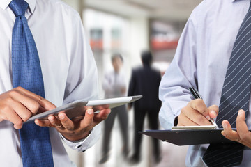 Businessman using tablet