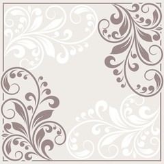 Invitation card. Vintage background with floral pattern.