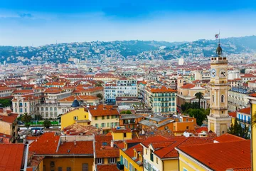 Papier Peint photo autocollant Nice Panorama des toits de Nice, France