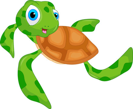 cute sea turtle cartoon