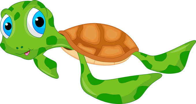 cute sea turtle cartoon