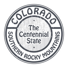 Colorado, Southern Rocky Mountains stamp, vector