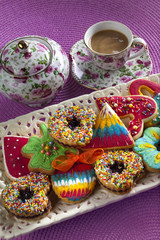 xmas cookies with coffee