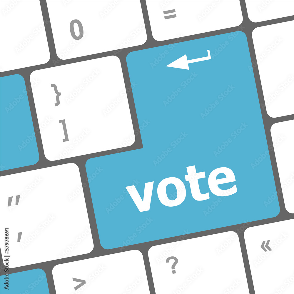 Poster vote button on computer keyboard key