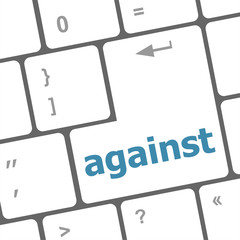 against arrive word on keyboard key, notebook computer