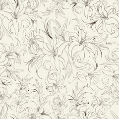 Seamless texture of lilies