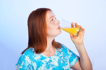 Woman with juice