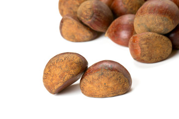 chestnuts isolated on white background