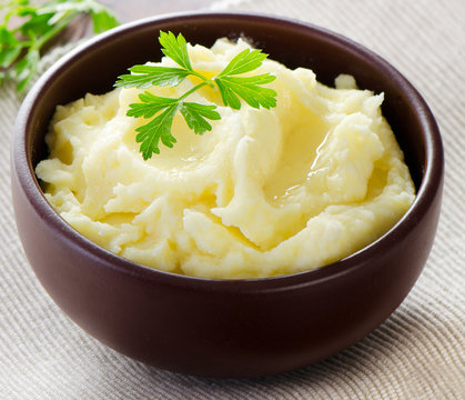 Mashed potato with fresh herbs.