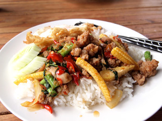 Basil Fried Rice with Pork