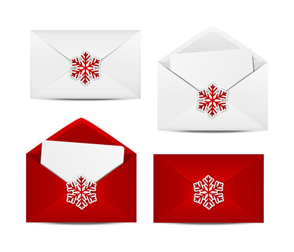 Set of Christmas envelopes