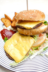 American cheese burger